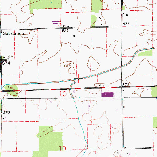 Topographic Map of North Creek, IN