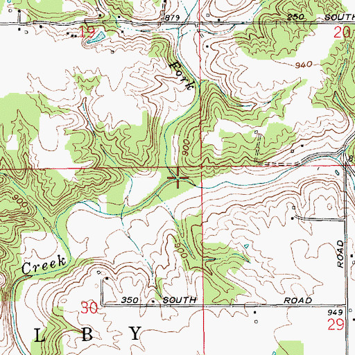 Topographic Map of North Fork Graham Creek, IN