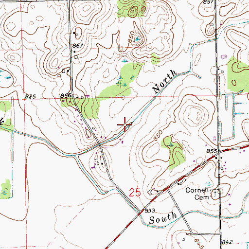 Topographic Map of North Fork Pine Creek, IN