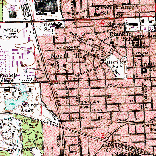 Topographic Map of North Highland, IN