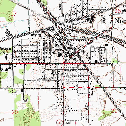 Topographic Map of North Judson, IN