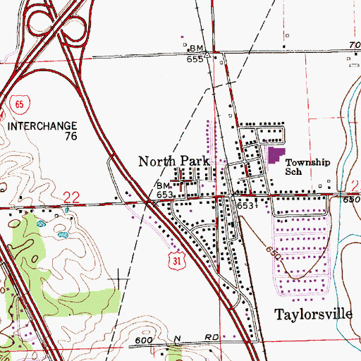 Topographic Map of North Park, IN