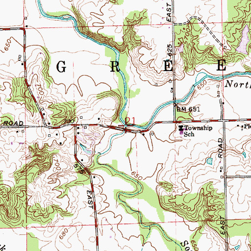 Topographic Map of North Prong Stotts Creek, IN