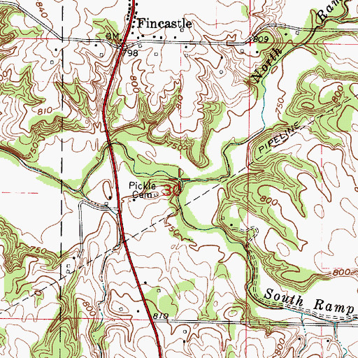 Topographic Map of North Ramp Creek, IN