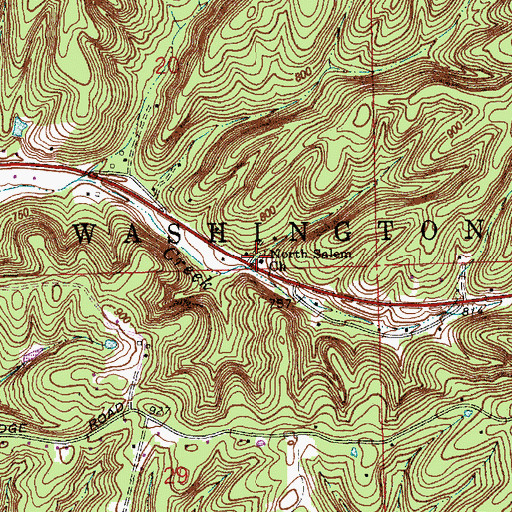 Topographic Map of North Salem Church, IN