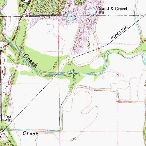 Topographic Map of North Salt Creek, IN
