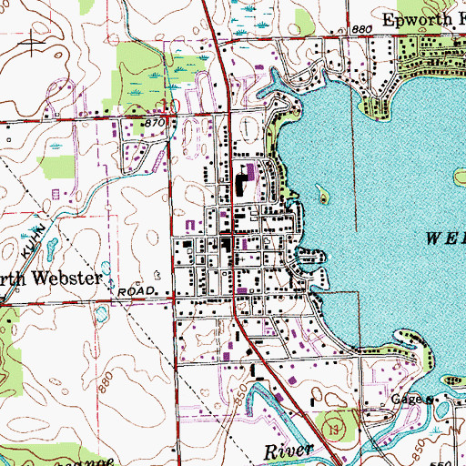Topographic Map of North Webster, IN