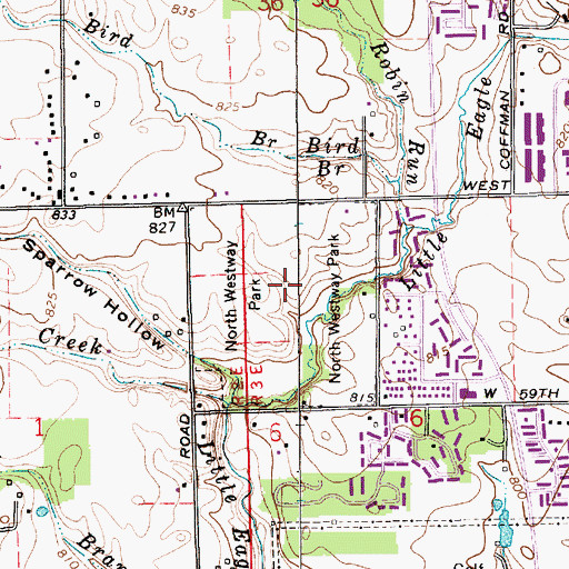 Topographic Map of North Westway Park, IN