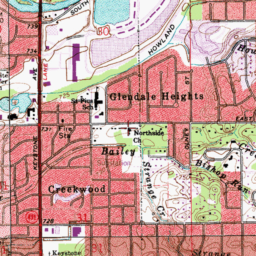 Topographic Map of Northside Baptist Church, IN