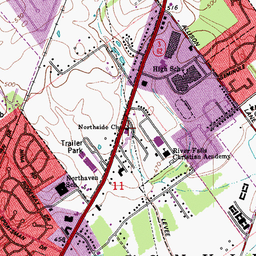 Topographic Map of Northside Church, IN