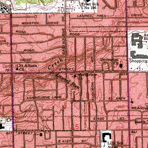 Topographic Map of Northview Church of the Brethren, IN