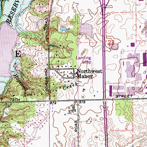 Topographic Map of Northwest Manor, IN