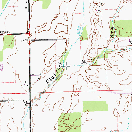 Topographic Map of Number One Arm, IN