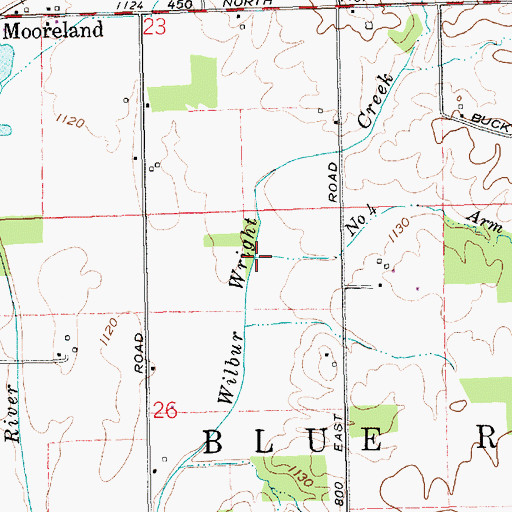 Topographic Map of Number Four Arm, IN