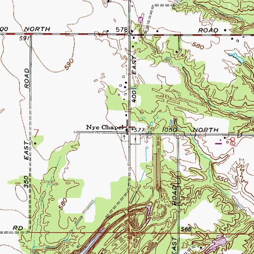 Topographic Map of Nye Chapel, IN