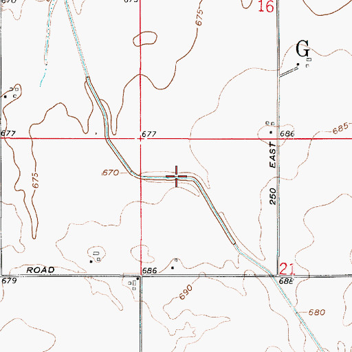 Topographic Map of O'Brien Ditch, IN