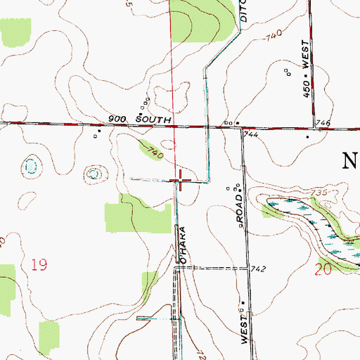 Topographic Map of O'Hara Ditch, IN