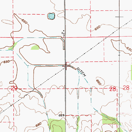 Topographic Map of O'Neall Ditch, IN