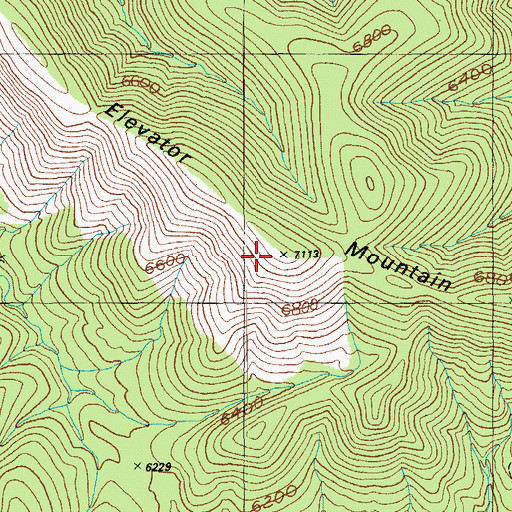 Topographic Map of Elevator Mountain, AZ