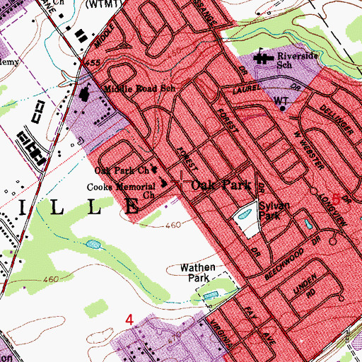 Topographic Map of Oak Park, IN