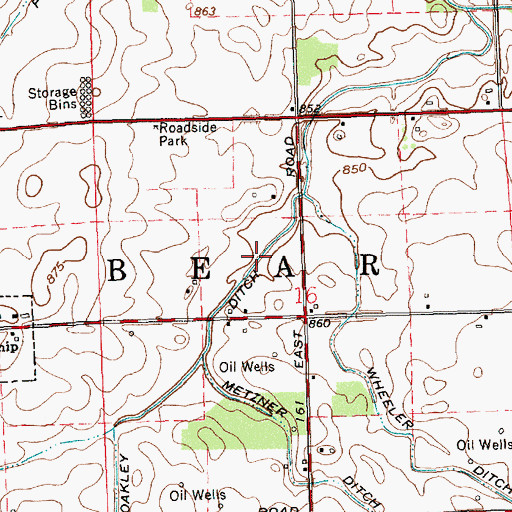 Topographic Map of Oakley Ditch, IN