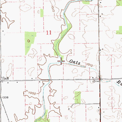 Topographic Map of Oats Run, IN