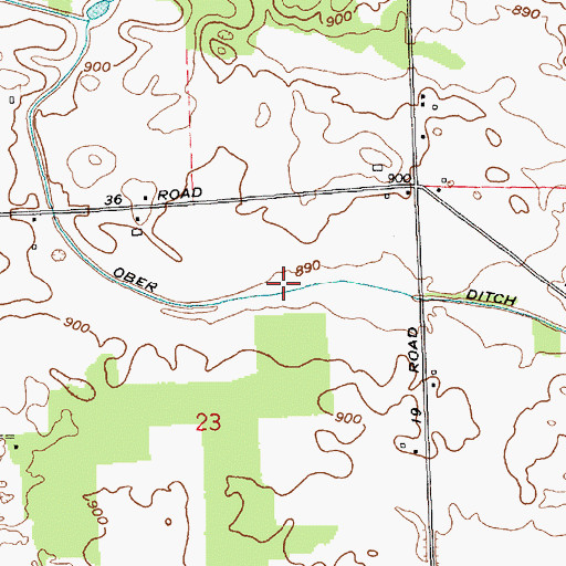 Topographic Map of Ober Ditch, IN