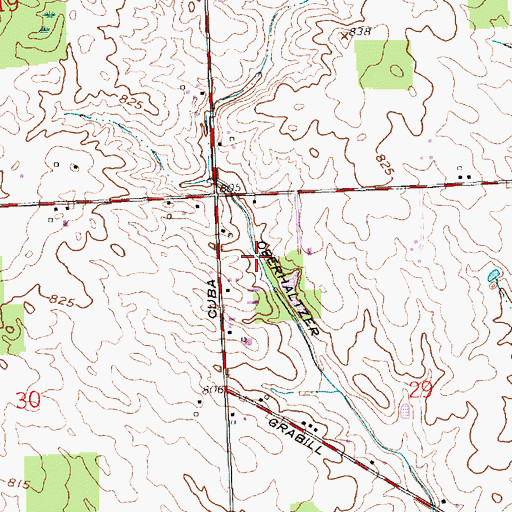 Topographic Map of Oberhaltzer Ditch, IN