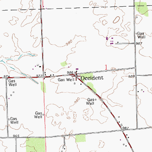 Topographic Map of Occident, IN