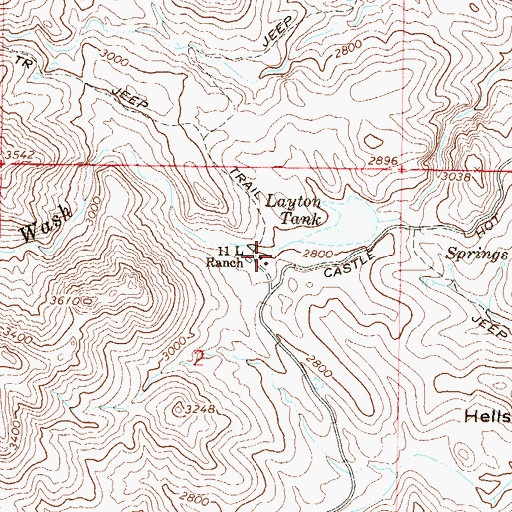 Topographic Map of Eleven L Ranch, AZ
