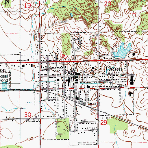 Topographic Map of Odon, IN