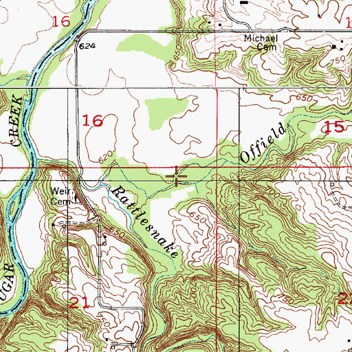 Topographic Map of Offield Creek, IN