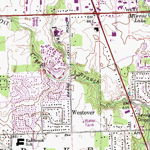 Topographic Map of Oil Creek, IN