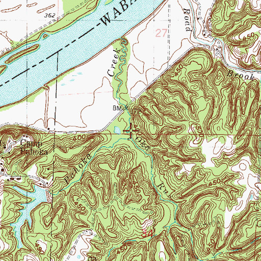 Topographic Map of Oka Run, IN