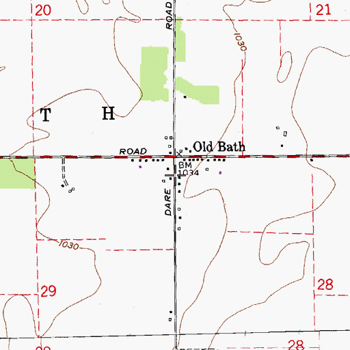 Topographic Map of Old Bath, IN