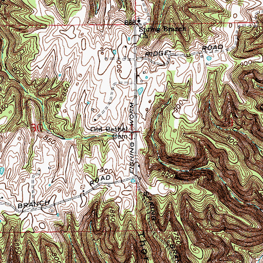 Topographic Map of Old Bethel Cemetery, IN