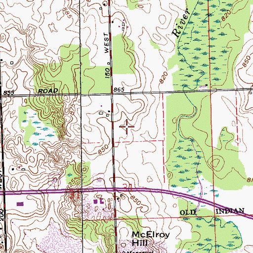 Topographic Map of Old Channel Kankakee River, IN