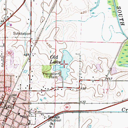 Topographic Map of Old Lake, IN