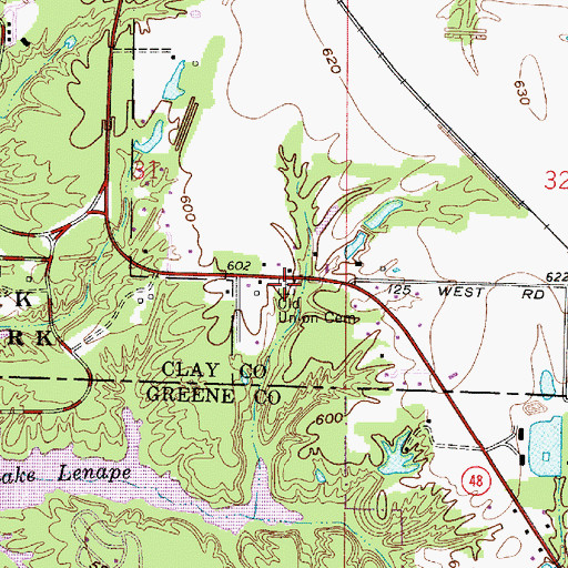 Topographic Map of Old Union Cemetery, IN