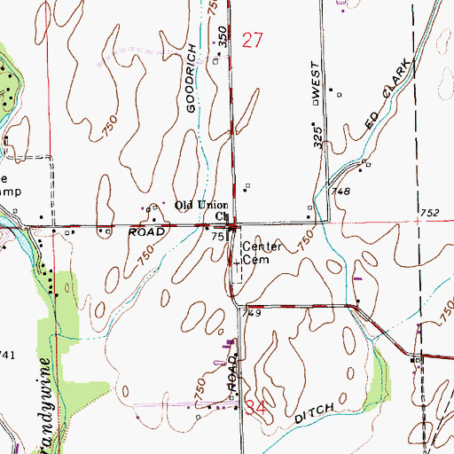 Topographic Map of Old Union Church, IN