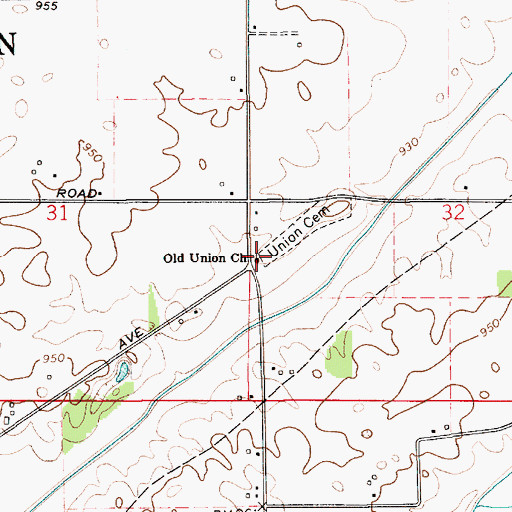 Topographic Map of Old Union Church, IN