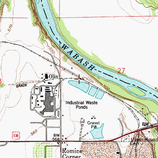 Topographic Map of Olin, IN