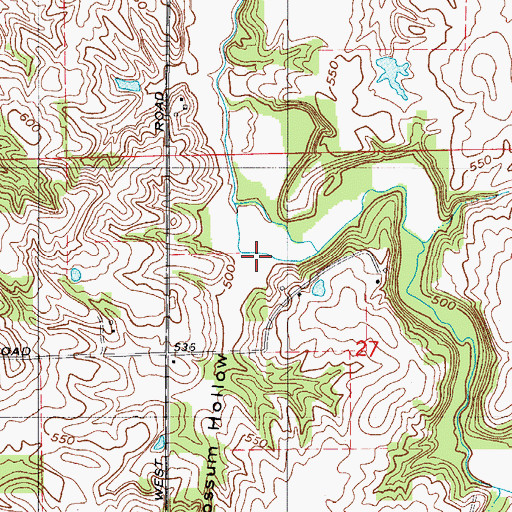 Topographic Map of Opossum Hollow, IN