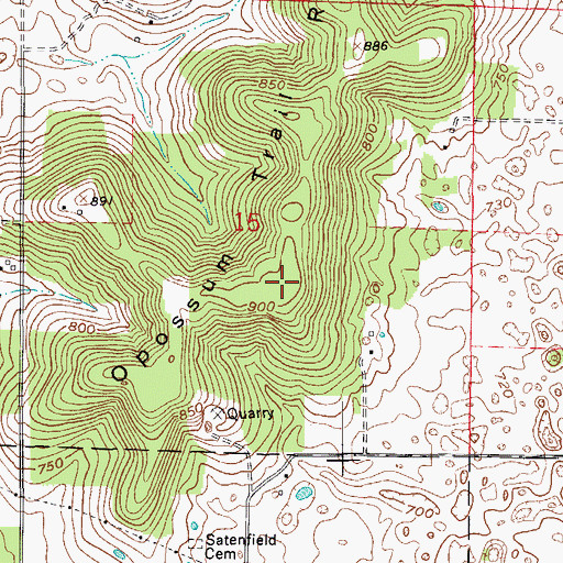 Topographic Map of Opossum Trial Ridge, IN