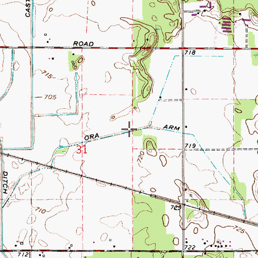 Topographic Map of Ora Arm, IN