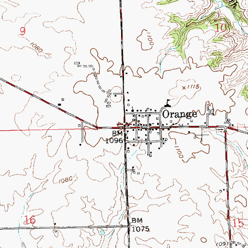Topographic Map of Orange, IN