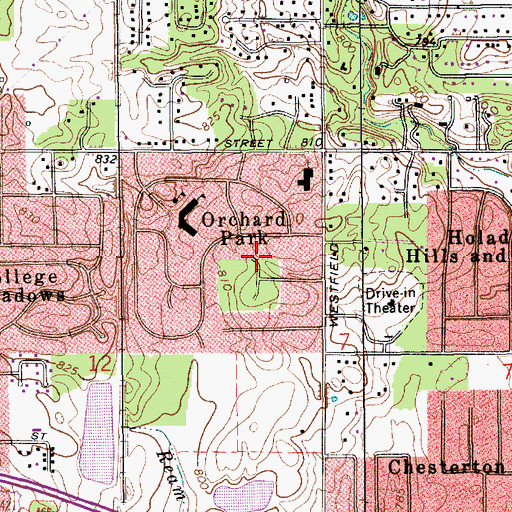 Topographic Map of Orchard Park, IN