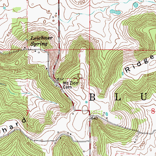 Topographic Map of Orchard Ridge, IN