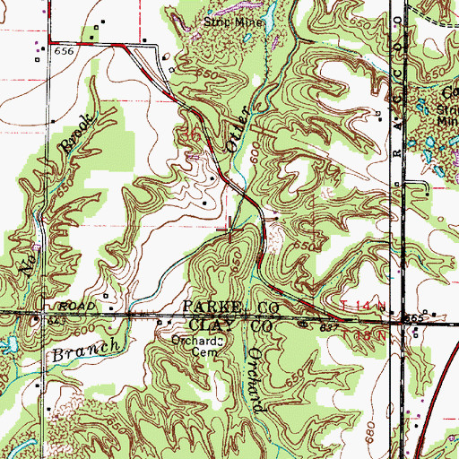 Topographic Map of Orchard Run, IN