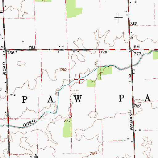 Topographic Map of Oren Ditch, IN